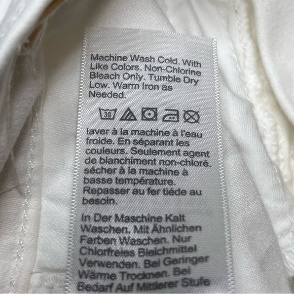 Madewell 10” High Rise Skinny Jeans 26 White Crop Raw Hem Button Front - Picture 15 of 16